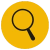 Simple icon of a magnifying glass to represent on-page seo evaluation