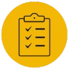 Simple icon of a clipboard with a checklist to represent site auditing