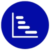 Simple icon of a Gantt chart to represent workflow development and editorial process