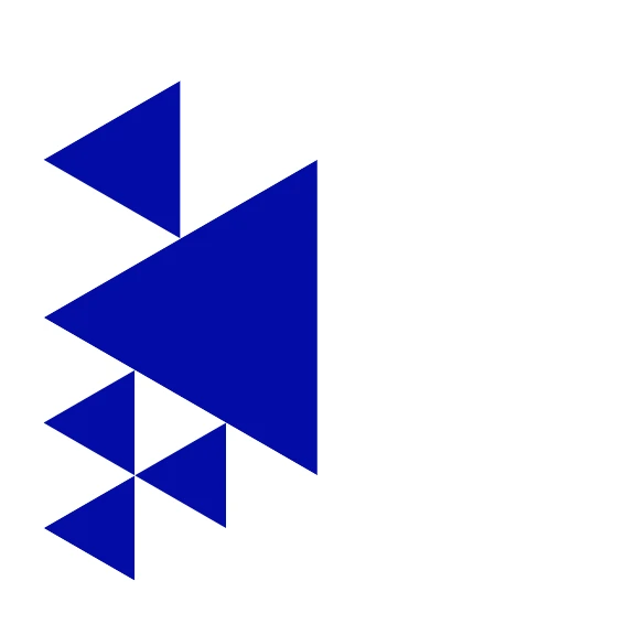 McNaughton Digital Media logo icon with inverted colors of white and blue triangles